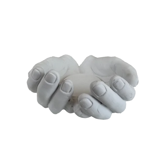 HYK1234 Avcu Açık Eller Mumluk Ham Polyester Obje