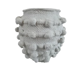 HYK1238 Buton Halatlı Vazo Küçük Ham Polyester Obje