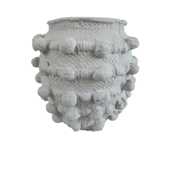 HYK1238 Buton Halatlı Vazo Küçük Ham Polyester Obje HYK1238 Buton Halatlı Vazo Küçük Ham Polyester Obje