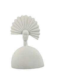 HYK298 Büyük Yelpaze Kafalı Kadın Ham Polyester Obje