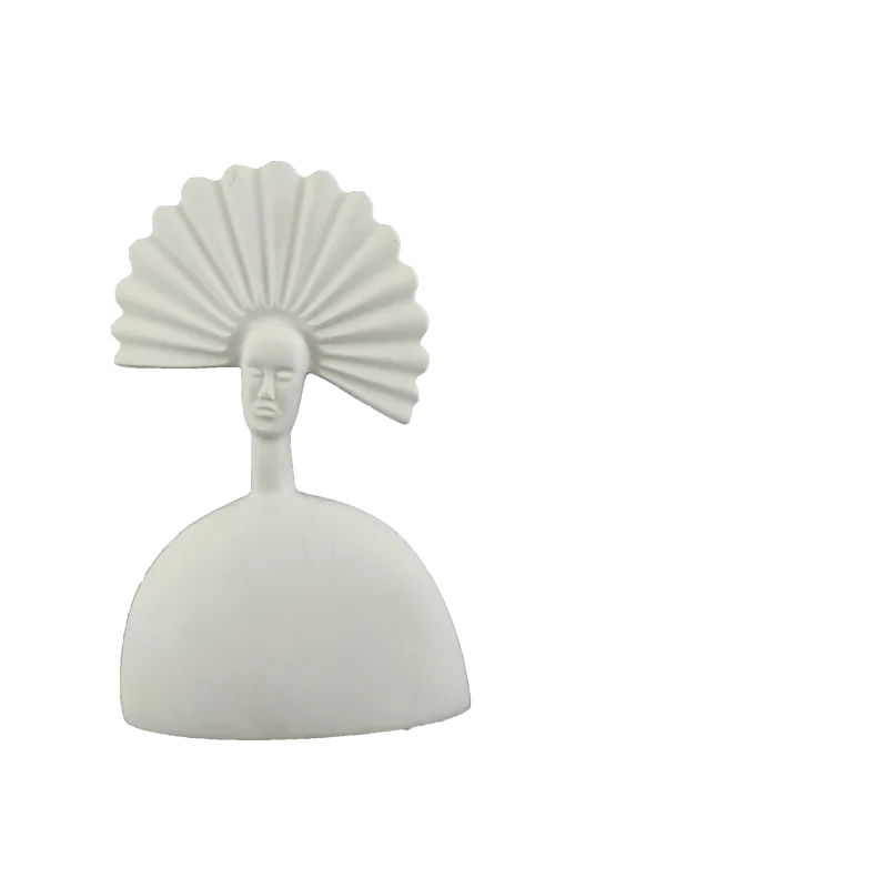 HYK298 Büyük Yelpaze Kafalı Kadın Ham Polyester Obje