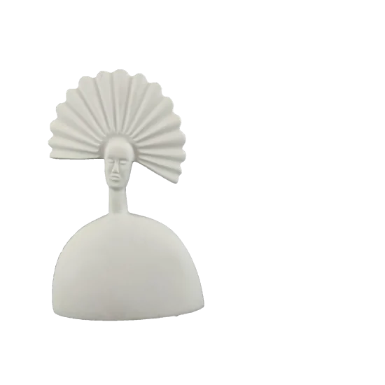 HYK298 Büyük Yelpaze Kafalı Kadın Ham Polyester Obje HYK298 Büyük Yelpaze Kafalı Kadın Ham Polyester Obje