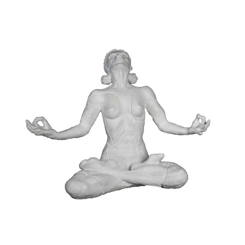 HYK604 Meditasyon Yapan Kızılderili Kadın Ham Polyester Obje