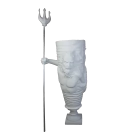 HYK875 Dev Poseidon Saksı Ham Polyester Obje