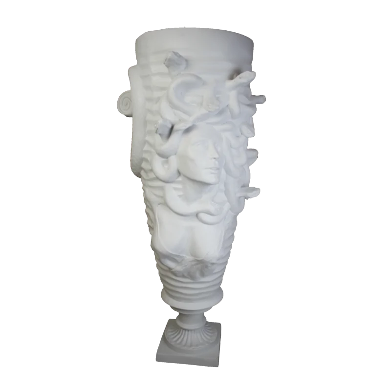 HYK876 Dev Medusa Saksı Ham Polyester Obje