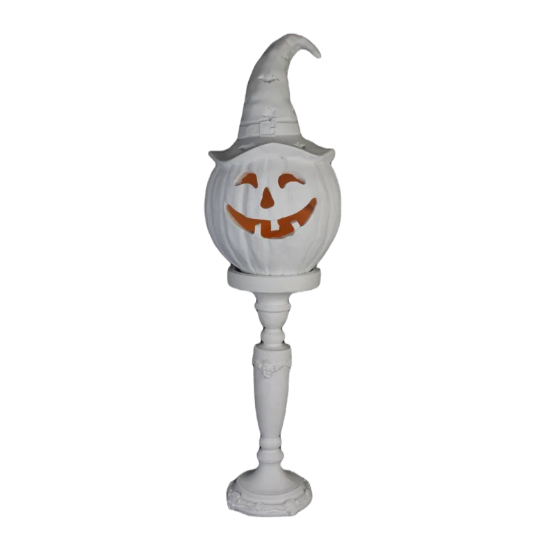 HYK878 Halloween Bal Kabağı Kaideli Ham Polyester Obje