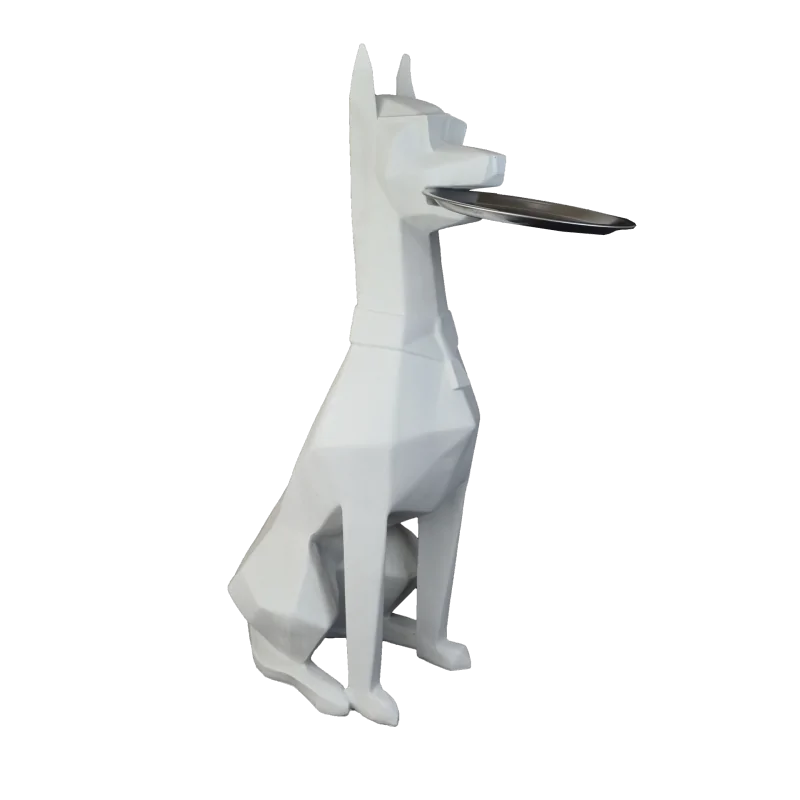 HYK942 Tepsi Tutan Doberman Ham Polyester Obje
