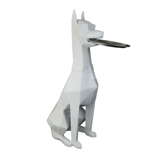 HYK942 Tepsi Tutan Doberman Ham Polyester Obje HYK942 Tepsi Tutan Doberman Ham Polyester Obje