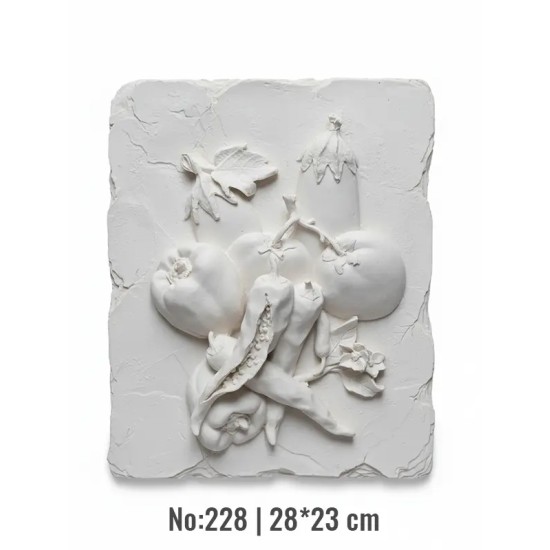 Violette Ham Polyester Sebze Pano | Mutfak Duvar Dekoru No:228 (28x23 cm)