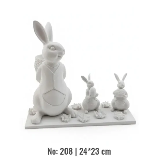 Violette Ham Polyester Tavşan Ailesi Obje No:208 (24x23 cm)