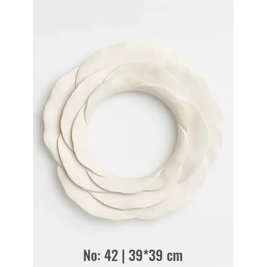 Violette Ham Polyester Çiçek Model Duvar Süsü Obje No:42 (39x39 cm)