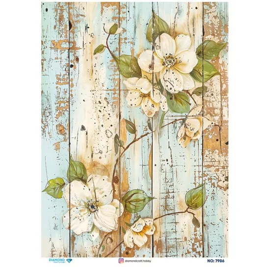 7986 Diamond Pirinç Dekopaj Kağıdı 30x42cm