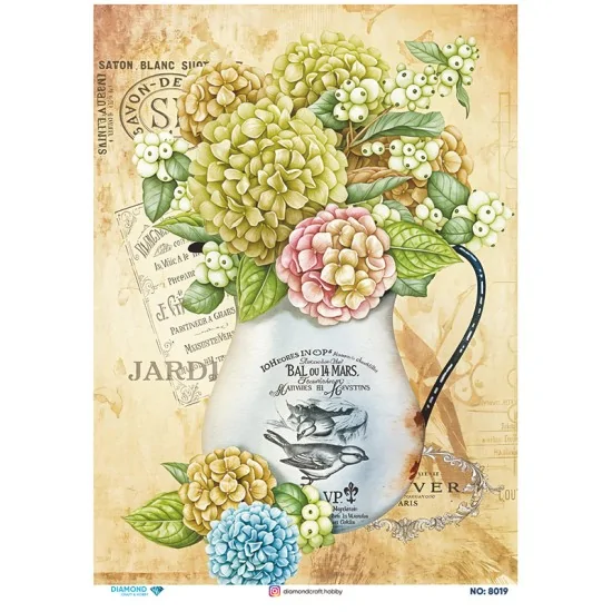 8019 Diamond Pirinç Dekopaj Kağıdı 30x42cm