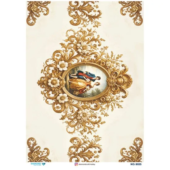 8025 Diamond Pirinç Dekopaj Kağıdı 30x42cm