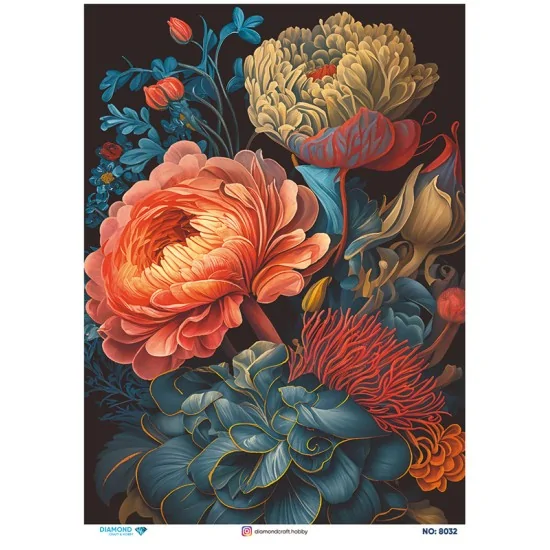 8032 Diamond Pirinç Dekopaj Kağıdı 30x42cm