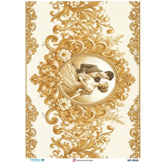 8040 Diamond Pirinç Dekopaj Kağıdı 30x42cm