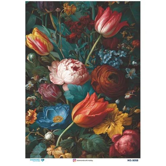 8058 Diamond Pirinç Dekopaj Kağıdı 30x42cm
