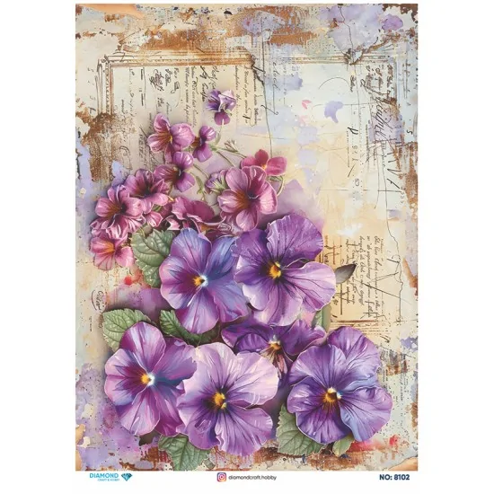 8102 Diamond Pirinç Dekopaj Kağıdı 30x42cm