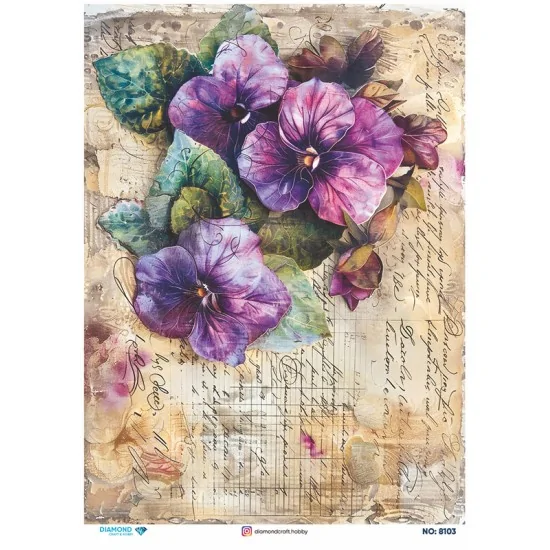 8103 Diamond Pirinç Dekopaj Kağıdı 30x42cm