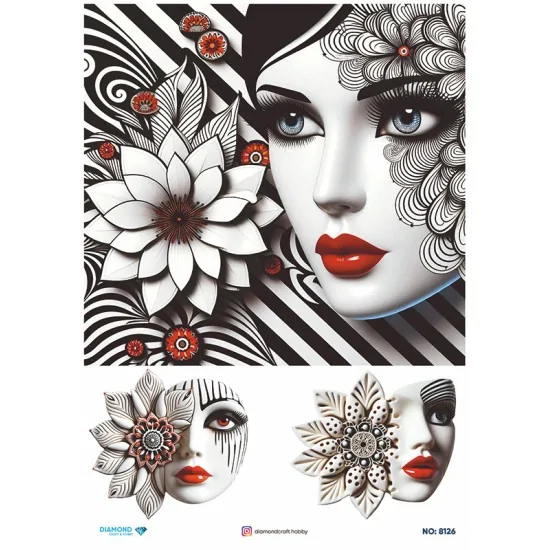 8126 Diamond Pirinç Dekopaj Kağıdı 30x42cm