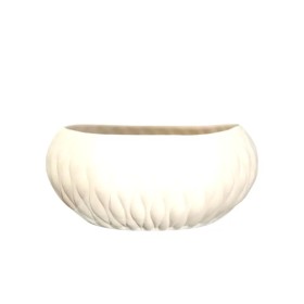 SR089 Baklavalı Oval Kase Ham Seramik Obje