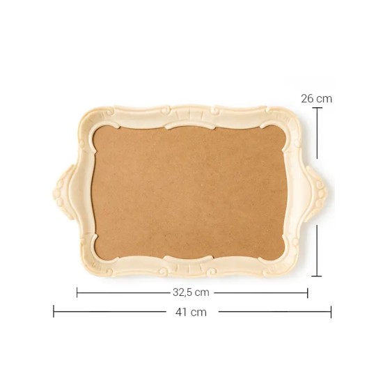 EHS115 Polyester Kenarlı Ahşap Tepsi
