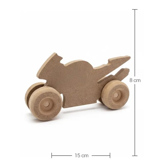 OY101 Tekerlekli Motor Oyuncak Ahşap Obje