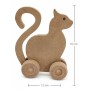 OY108 Tekerlekli Kedi Oyuncak Ahşap Obje