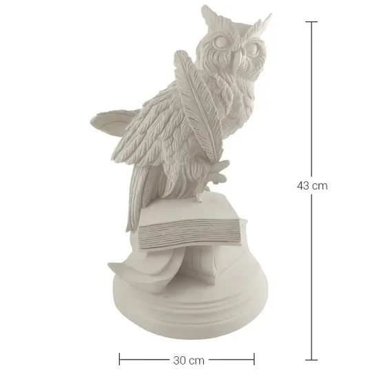 HYK259 Kitaplı Bilge Baykuş Ham Polyester Obje