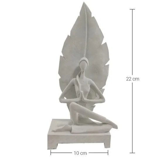 HYK270 Yapraklı Yogacı Kız Ham Polyester Obje