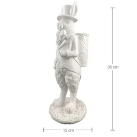 HYK277 Sırtında Sepetli Tavşan Ham Polyester Obje