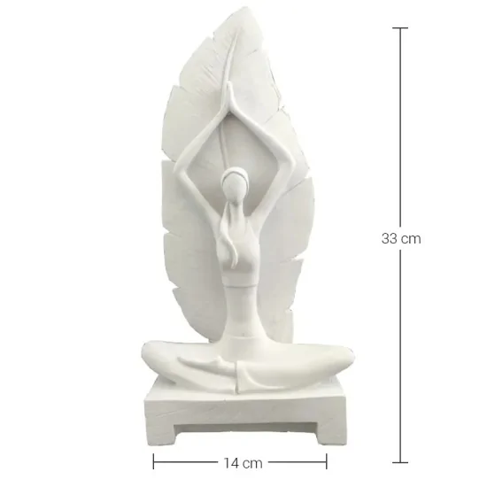 HYK283 Büyük Yapraklı Yogacı Kadın Ham Polyester Obje