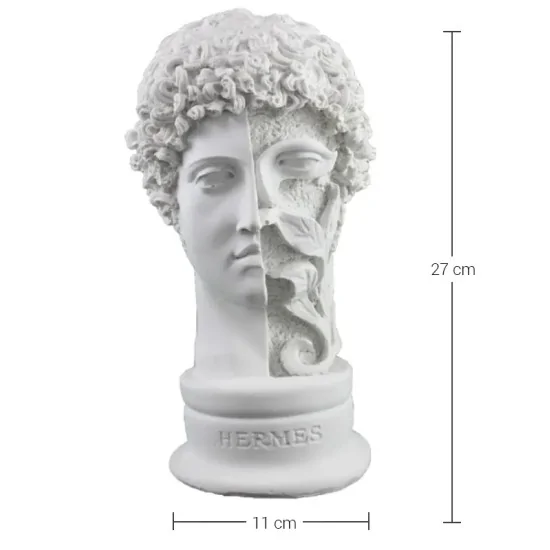 HYK423 Çiçekli Hermes Büst Ham Polyester Obje