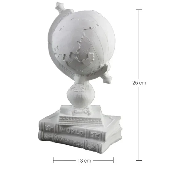 HYK489 Kitap Üstü Dünya Biblo Ham Polyester Obje