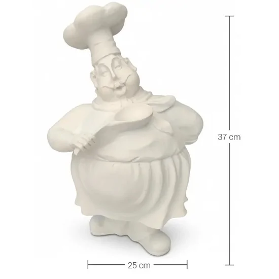 HYK1186 Kaşıklı Aşçı Ham Polyester Obje