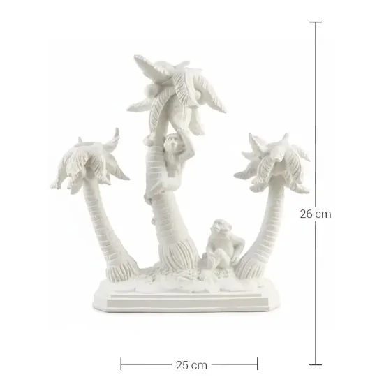 ŞD22 3’lü Palmiye Şamdan Polyester Obje