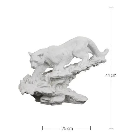 HYK693 Kayalıklar Üzerinde Panter Ham Polyester Obje
