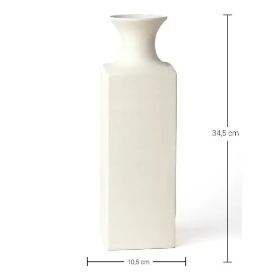 EHS16 Köşeli Vazo Ham Seramik Obje