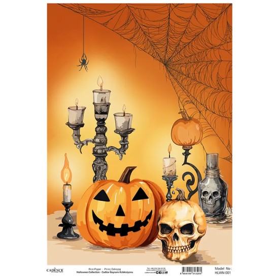 Model HLWN001 Halloween Cadence Pirinç Dekopaj Kağıdı 30X42cm