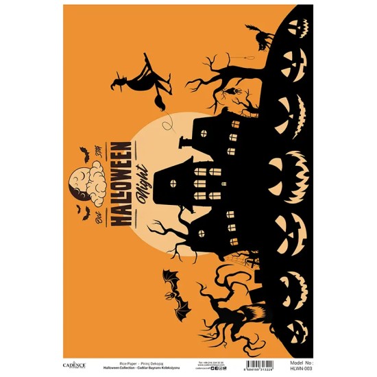 Model HLWN003 Halloween Cadence Pirinç Dekopaj Kağıdı 30X42cm