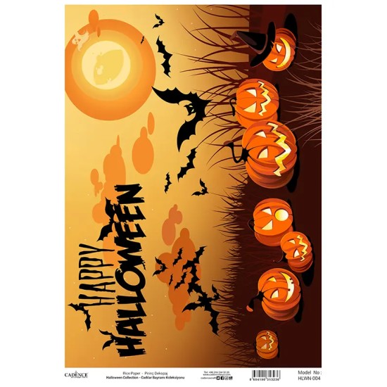 Model HLWN004 Halloween Cadence Pirinç Dekopaj Kağıdı 30X42cm