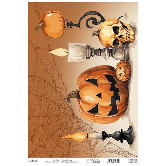 Model HLWN005 Halloween Cadence Pirinç Dekopaj Kağıdı 30X42cm