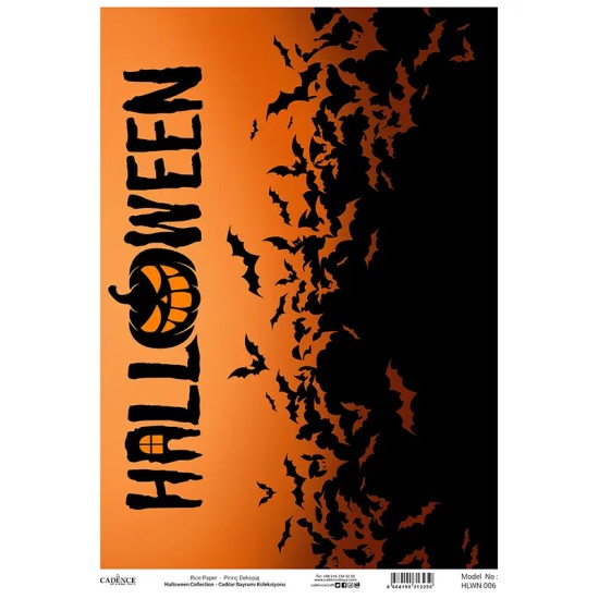 Model HLWN006 Halloween Cadence Pirinç Dekopaj Kağıdı 30X42cm