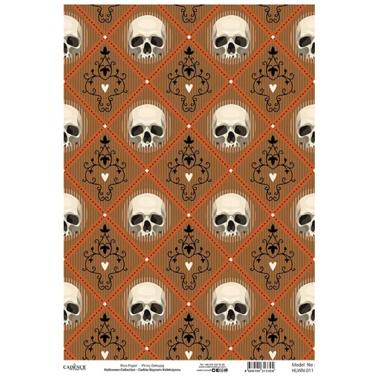Model HLWN011 Halloween Cadence Pirinç Dekopaj Kağıdı 30X42cm