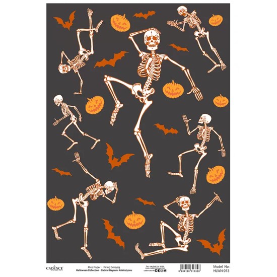 Model HLWN013 Halloween Cadence Pirinç Dekopaj Kağıdı 30X42cm