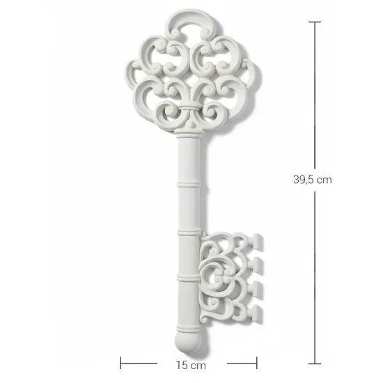 P051 Yana Dekoratif İşlemeli Anahtar Ham Polyester Obje