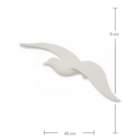 P096 Yana Uzun Kanatlı Uçan Kuş Ham Polyester Obje