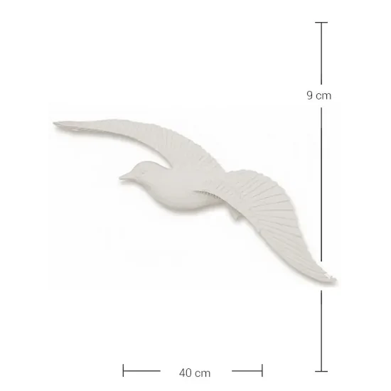 P096 Yana Uzun Kanatlı Uçan Kuş Ham Polyester Obje