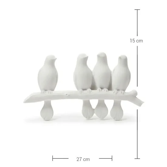 P098 Yana Daldaki Kuşlar Ham Polyester Obje