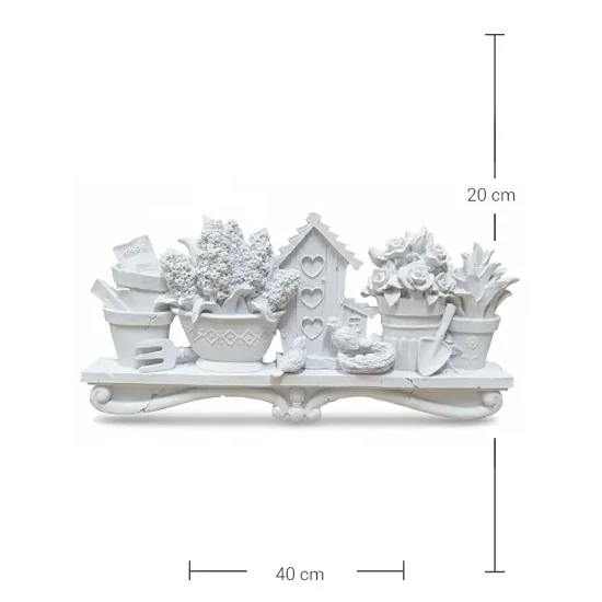 P119 Yana Kuş Evli Bahar Bahçesi Ham Polyester Obje